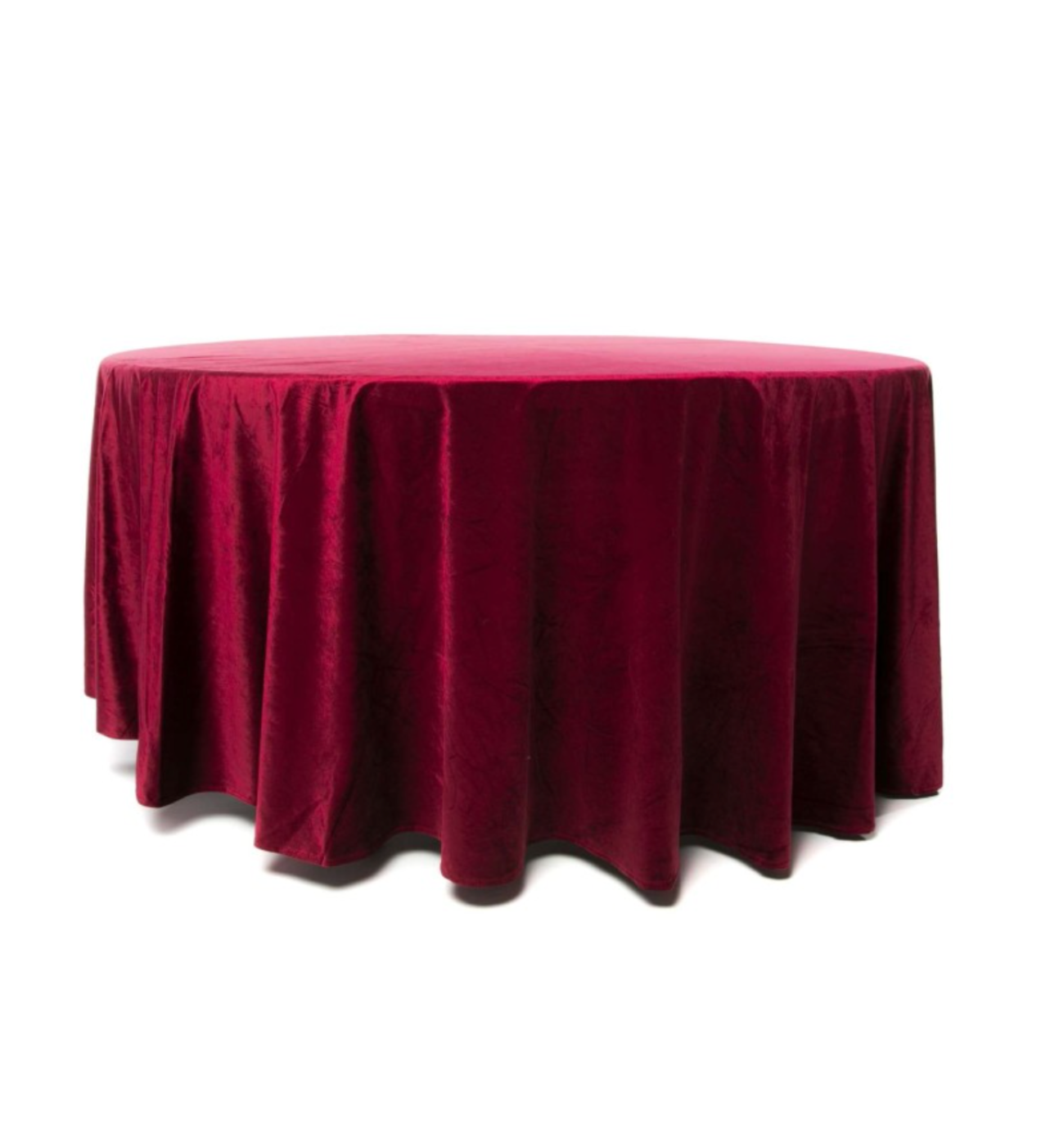 Nappe Ronde effet velour 280 cm Rouge