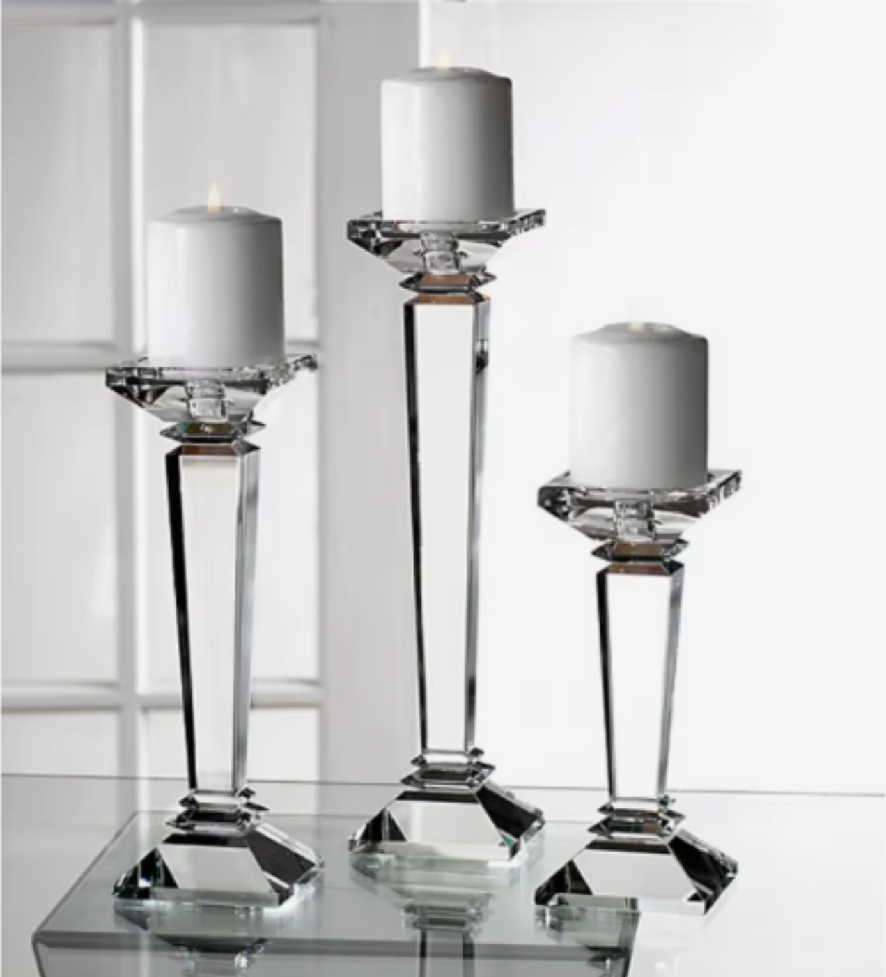 Bougeoirs en 3 tailles différentes pour bougies rondes