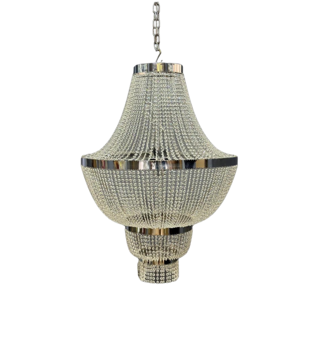 Lustre Montgolfière Argenté 80 x 130 cm