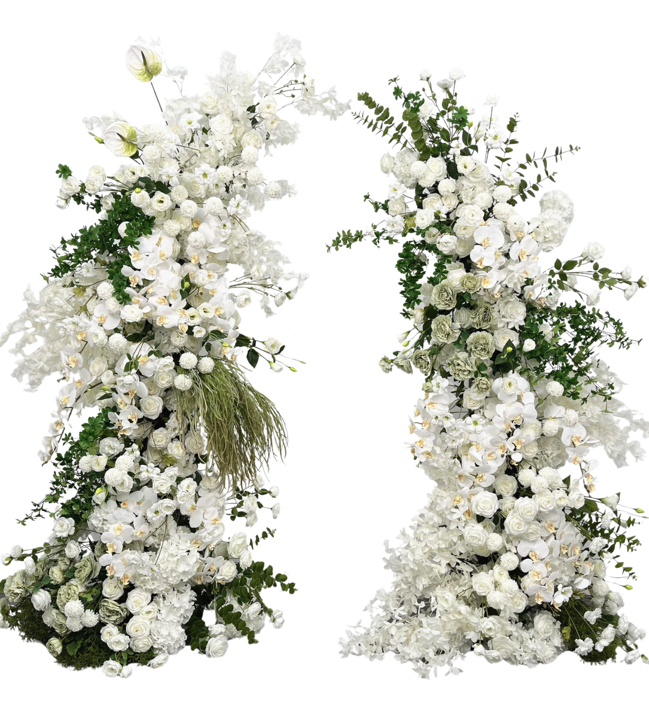 Arche de Fleurs Artificielles Blanc & Vert