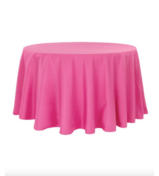 Nappe Ronde Polyester 280 cm Rose Bonbon