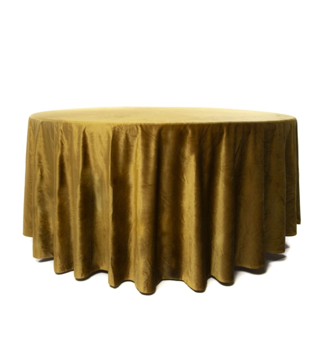 Nappe Ronde effet velour 280 cm jaune moutarde